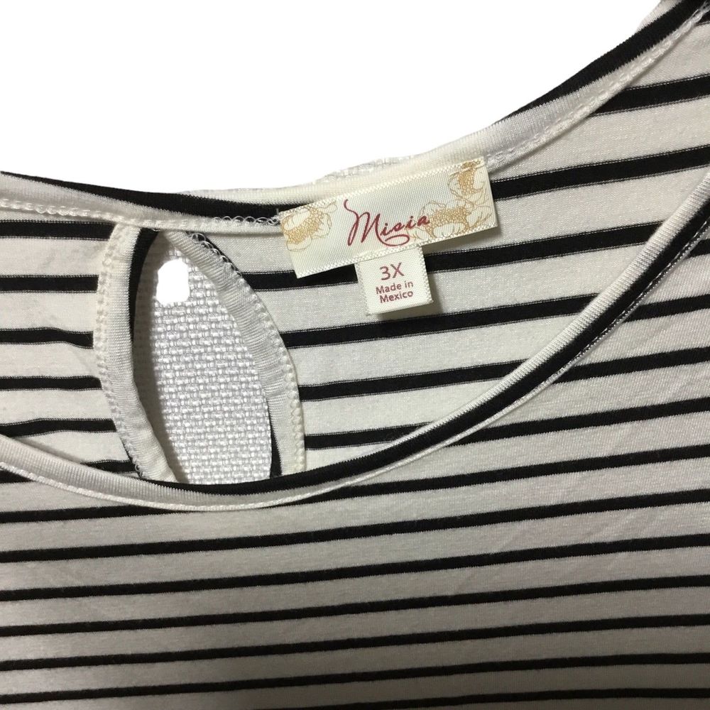 Cream and black striped  Swing Top NWT Size 3X by Misia